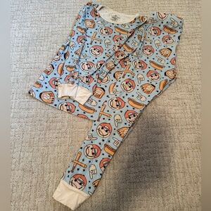 Caden Lane Blue and Orange Kids Pajama Set